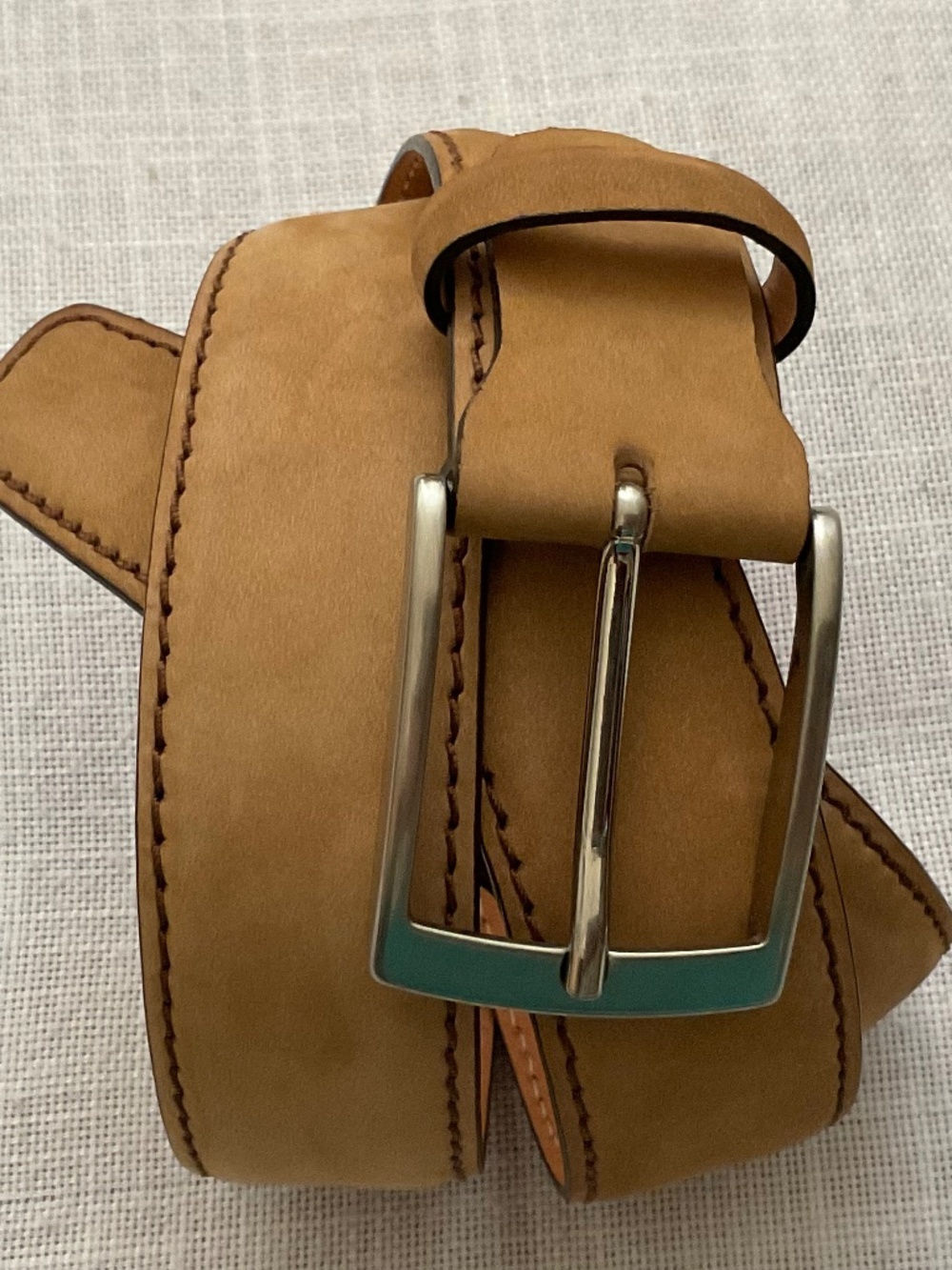 Fratelli Rossetti Italy Camel Tan Suede Leather Adjustable Men’s Belt 95/110